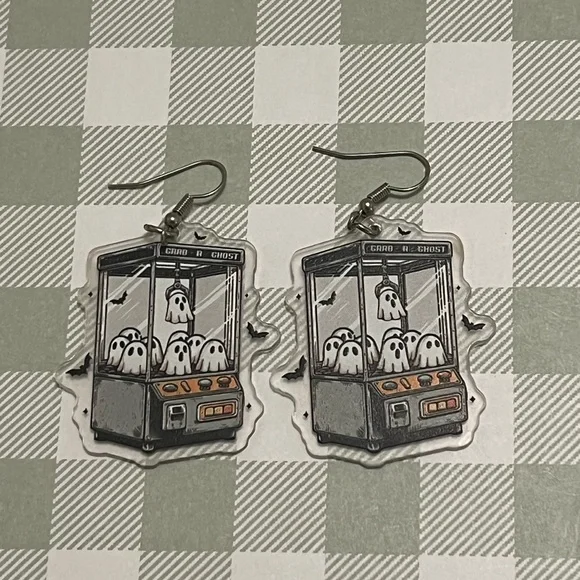 Ghost Claw Machine Earrings - Picture 2 of 5